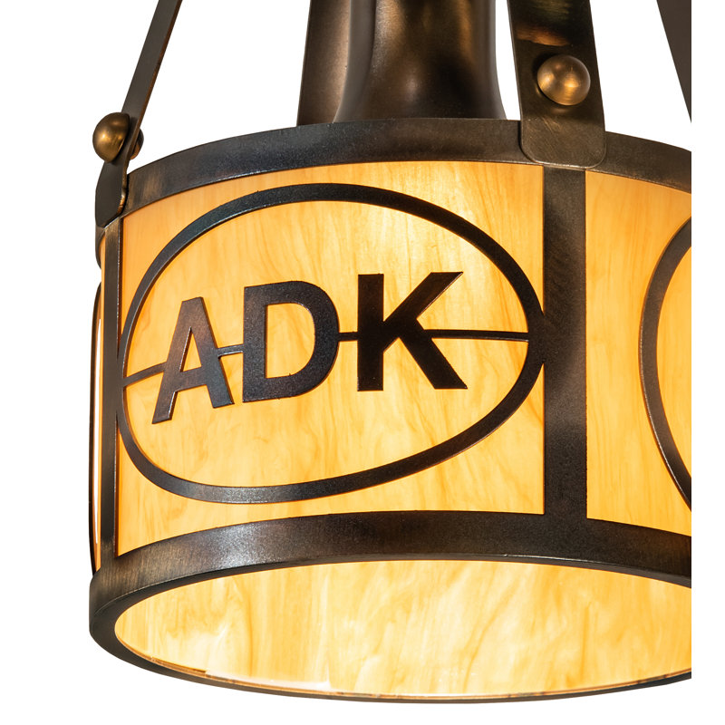 8" Wide Personalized Adirondack Bank Pendant