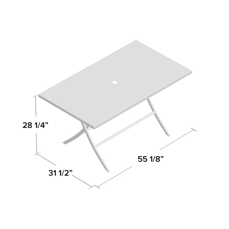 Copher Rectangular Wicker/Rattan Outdoor Folding Dining Table, Grey