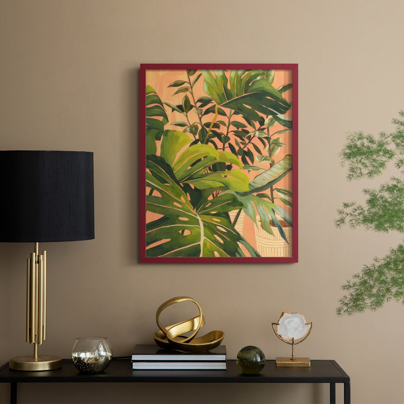 Golden Hour Greenery II, reproduction encadrée - bois massif, H 21 po x l 17 po, Rouge