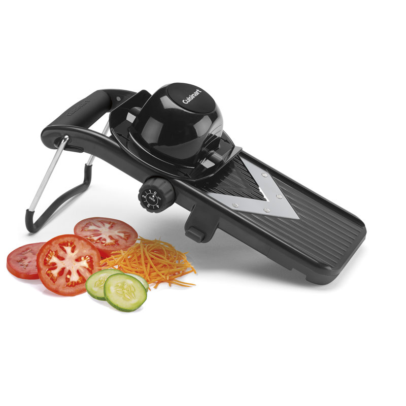 Black and Stainless Steel V-Blade Mandoline Slicer