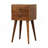 Solid Wood Mini Nightstand, 2-Drawers, Chestnut, Dark Brown