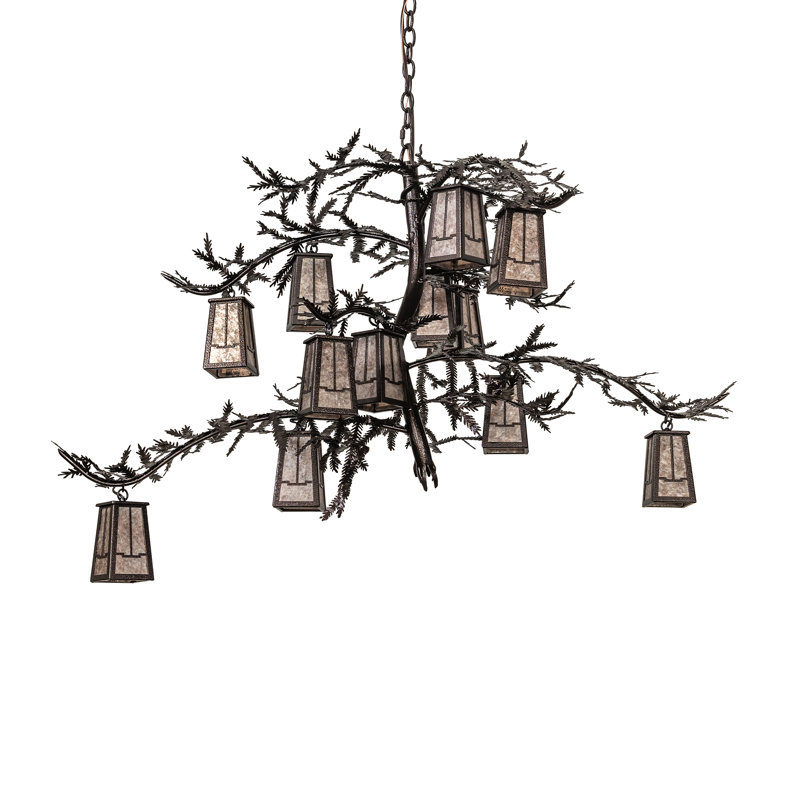 52" Wide Pine Branch Valley View 12 Light Chandelier