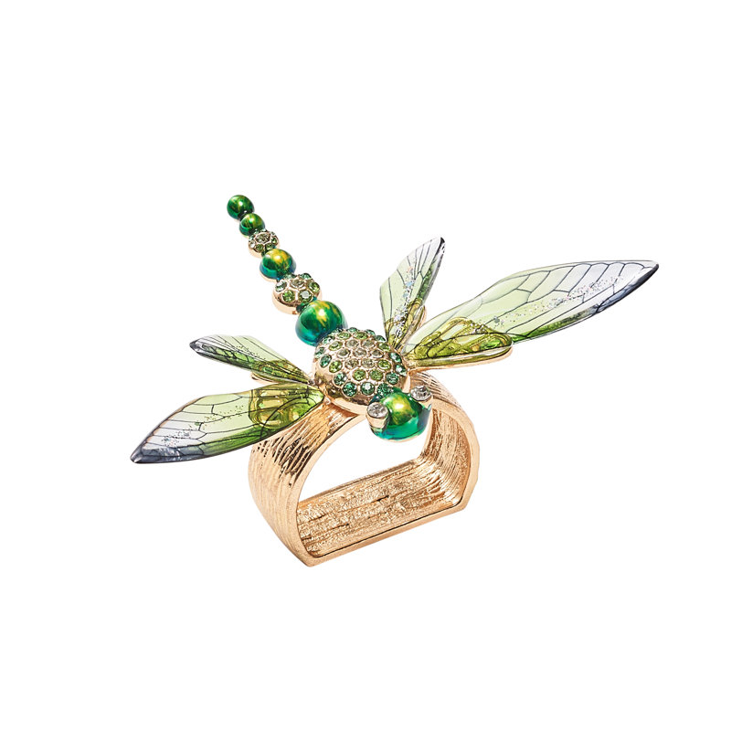 Dragonfly Napkin Ring in Green in a Gift Box