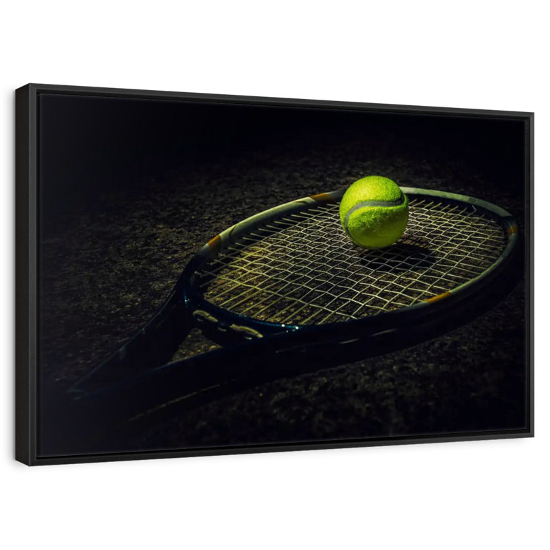 Tennis contemporain, Cadre flottant noir, 43 po x 29 po