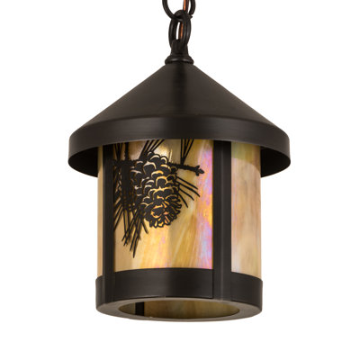 9" Wide Fulton Winter Pine Pendant