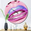Horloge murale rose Glam Sugar Kisses Radiant Lips I-93393987