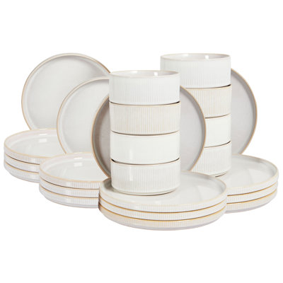 Handmade Stoneware Dinnerware Set 28 Piece - Service for 8