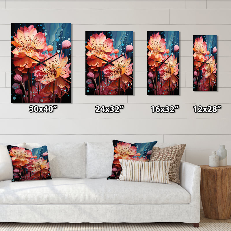 Horloge murale Grantsburg - Orchids, Moyen