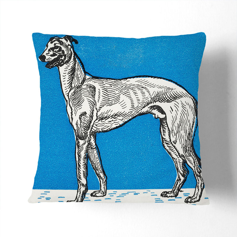 Greyhound Vol.1 Square Throw Cushion, Black, 55cm H x 55cm W x 20cm D