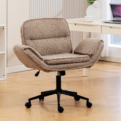 Chaise d'appoint avec accoudoirs réglables à 5 vitesses, chaise pivotante pour bureau à domicile, coiffeuse, chambre à coucher