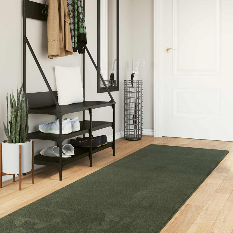 Machine Tufted Area Rug, Runner 80cm x 400cm, Forest Green