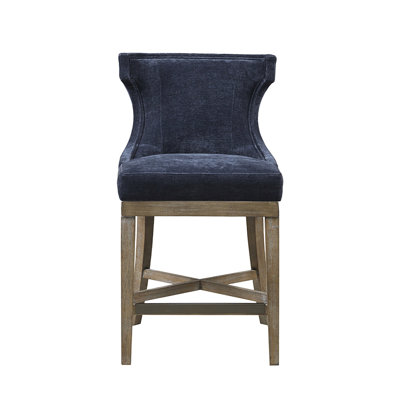 Tabouret de comptoir pivotant bleu marine - Structure en bois massif, capacité de 300 lb, revêtement élégant et fascinant, pieds, allure intemporelle