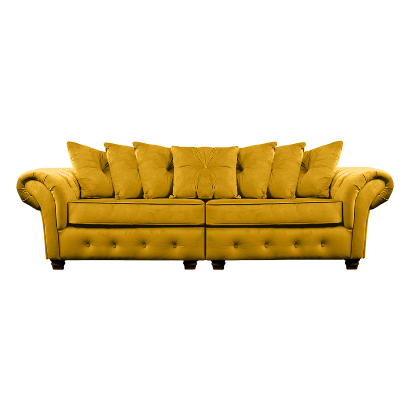 Lila 2 Seater Velvet Sofa, Mustard