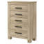 Commode 5 tiroirs en chêne vieilli