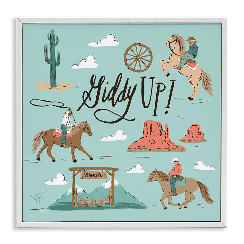 Giddy Up Cowboys & Ranch, estampe numérique, design par Krissy Mast, H 24 po x l 24 po
