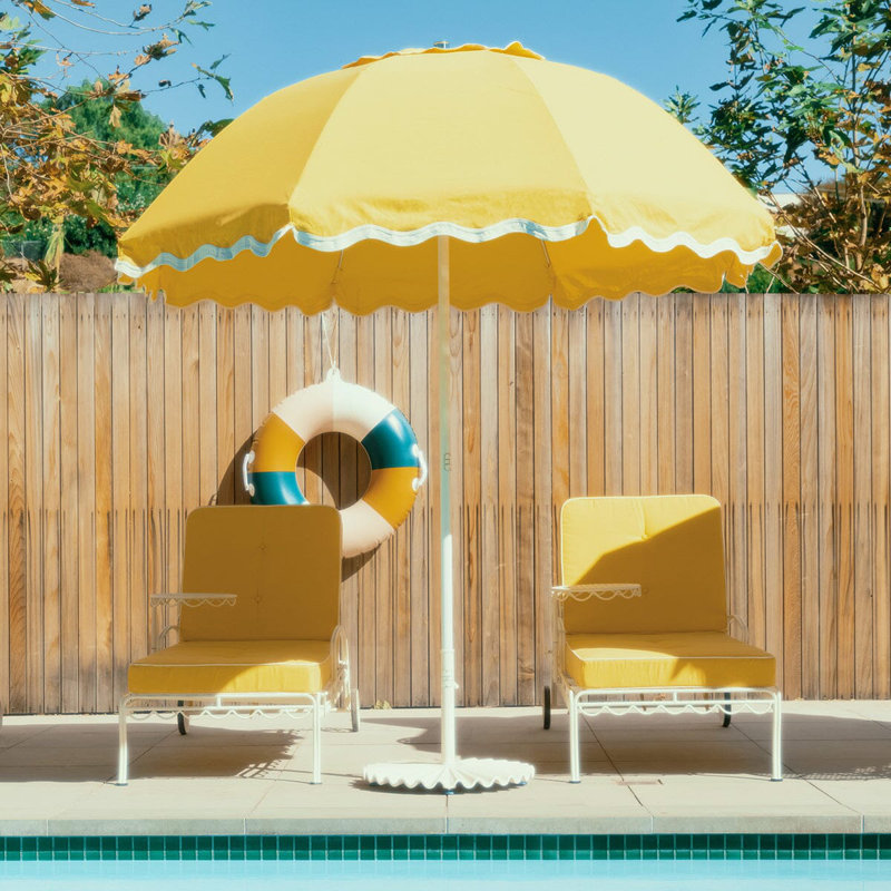 Patio 90'' W Umbrella, Yellow/White