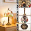 Lampe de table libellule en vitrail à motif floral, lampe décorative bronze rétro, lampe de chevet à lumière chaude