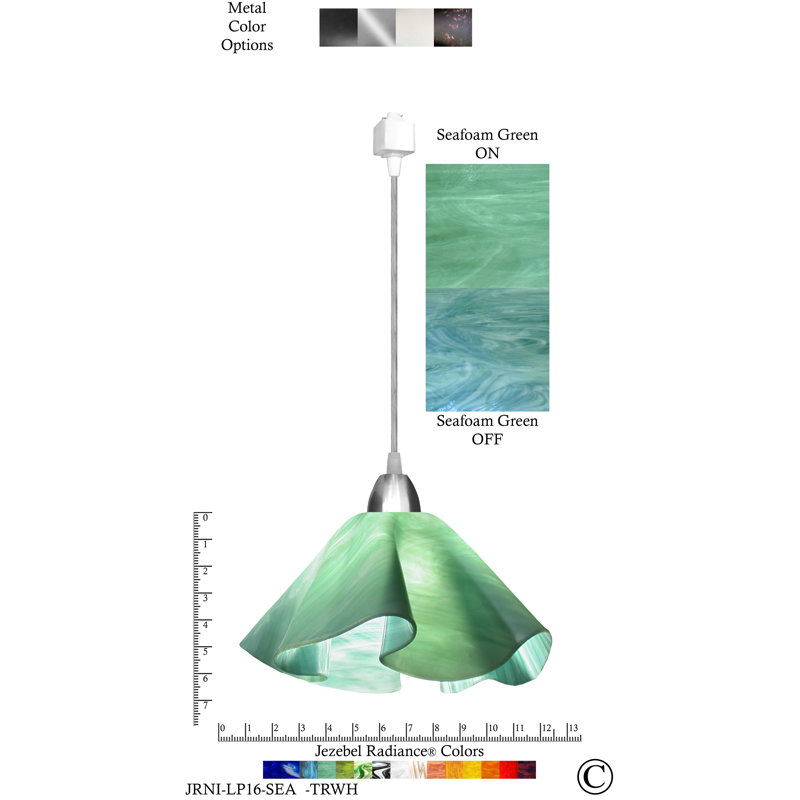 Sapin 1 - Light Single Pendant, Seafoam Green, Large, Nickel