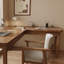 Bureau en bois de noyer massif en L avec 3 tiroirs-109624434-109624436
