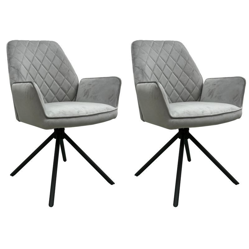 48cm H Velvet Upholstered Armchair, Grey