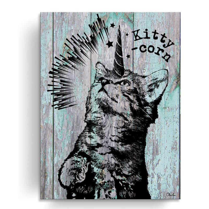 «Animal» Kitty-Corn », impression sur toile tendue, H 16 po x l 12 po x P 1,5 po