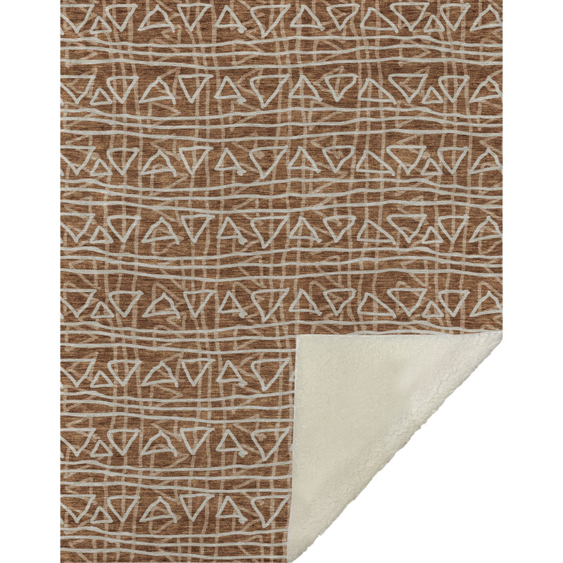 Jeté bohémien Addison Sherpa ASB730, Terracotta
