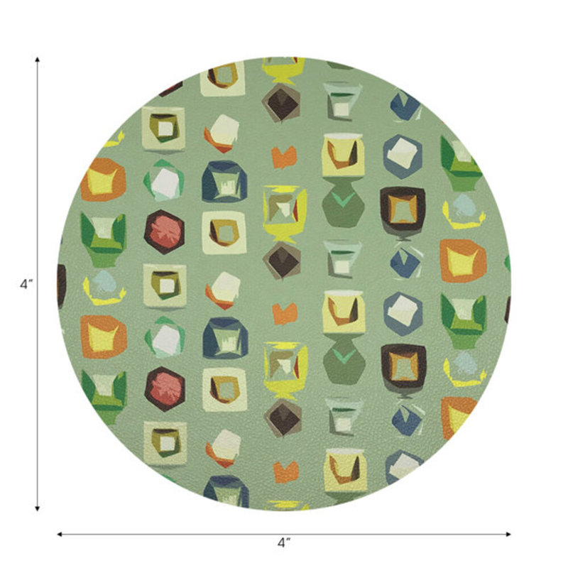 Color Pop Andre Vegan Leather Round Coasters, Granada