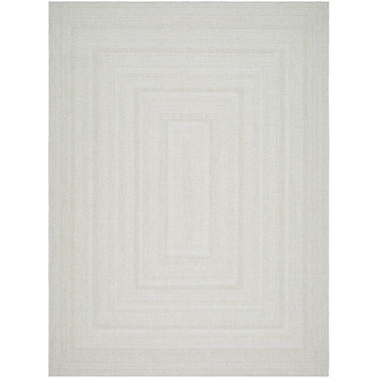 Rectangle Annai Machine Woven Polypropylene Plastic Area Rug in Gray