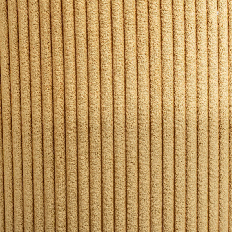 Roy Baber Upholstered Ottoman, Yellow Microsuede Fabric