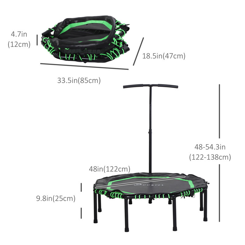 Trampoline d'intérieur pliable de 4 pi avec guidon Soozier