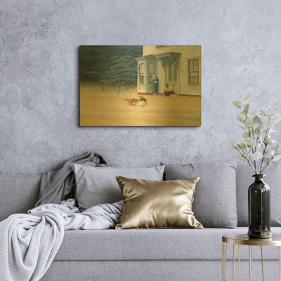 'Cape Cod Evening, 1939' By Edward Hopper Gold Metal Wall Art, 36" x 24"