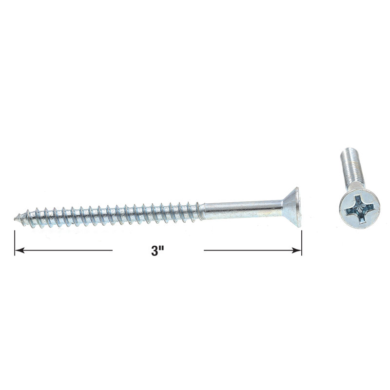 Vis à bois, H 4,1 po x l 2,9 po x P 0,5 po, Plaqué zinc