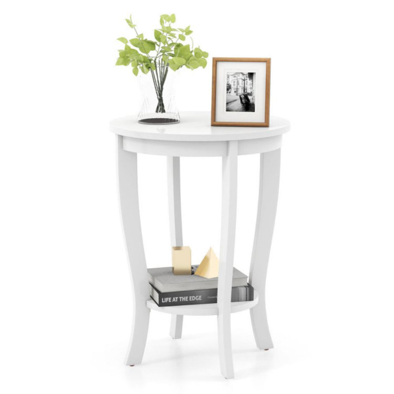 Table de bout avec rangement Nihhi, Blanc