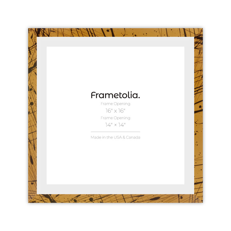 Cadre mural Frametolia Metro Fade Splash, 16 po x 16 po, 14 po x 14 po, Noir et or