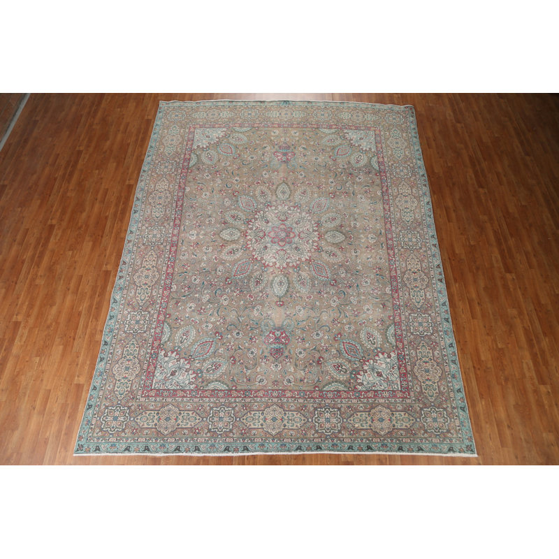 Tapis persan rétro Tabriz noué à la main 10 x 12
