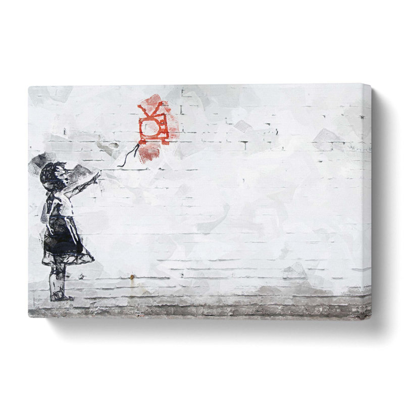 Balloon TV Girl - Wrapped Canvas Print, 50.8 cm H x 35.6 cm W