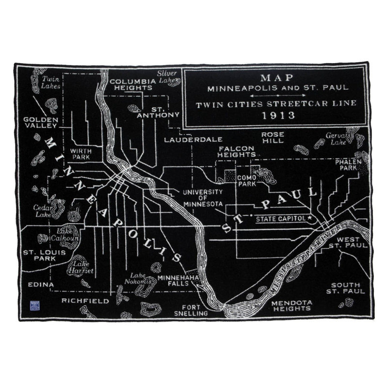 Minneapolis-Saint Paul Map Throw