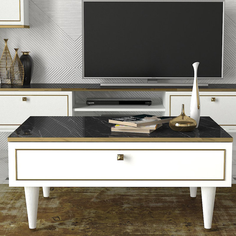 Milie Four Leg Coffee Table with Storage