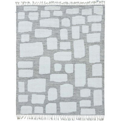 Wool Abstract Area Rug in Ivory/Beige