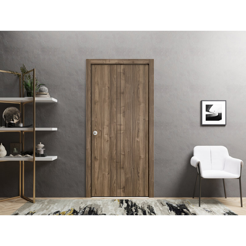 Porte pliante à panneaux en bois Planum, 64 po x 84 po, Noyer