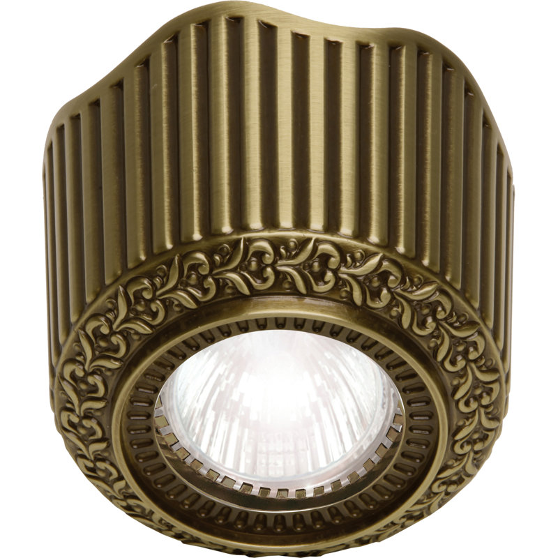 Fleckenstein LED Semi Flush Mount, Antique Brass