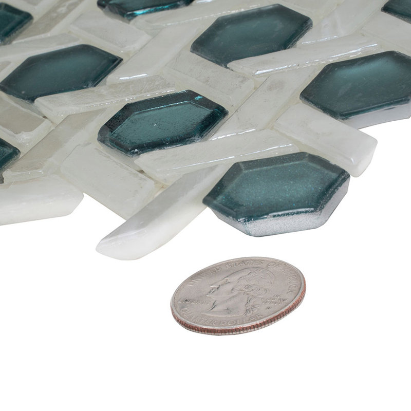 12" x 12" Straight Edge Glass Mosaic Wall & Floor Tile, Green