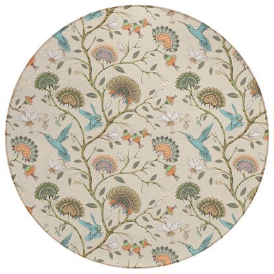 Conness Washable Floral Indoor / Outdoor Rug