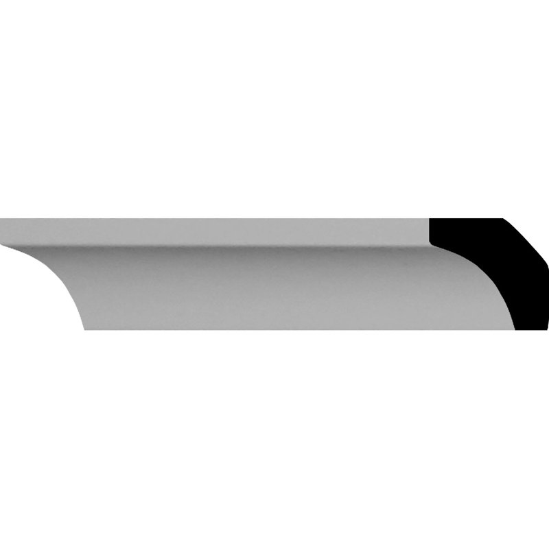 Traditional White Polyurethane Crown Moulding, 94.5" Length