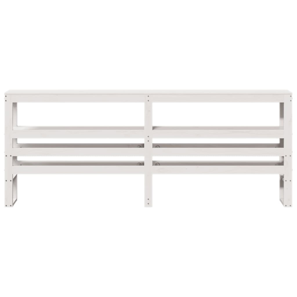 vidaXL - Headboard - Solid Pine Wood - White - 200 cm - Image 3