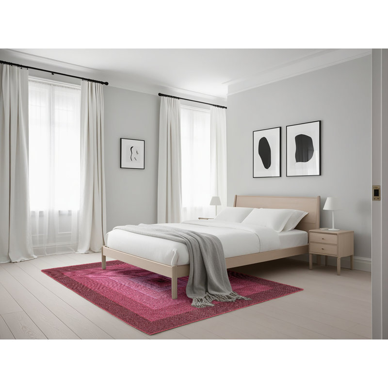 Tapis de zone marron à motifs, Rectangle 5 pi x 7 pi