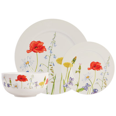 Amrit 12 Piece Bone China Dinnerware Set - Service for 4