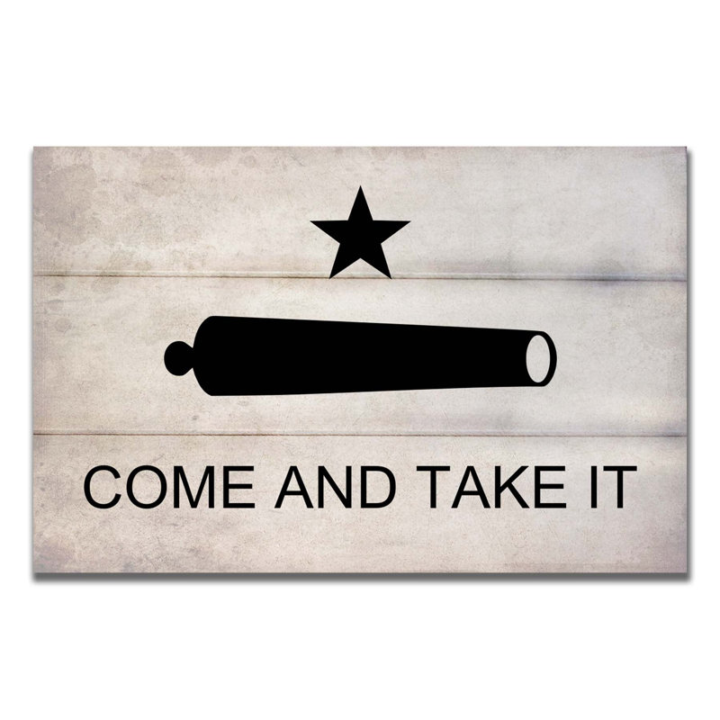 «Gonzales Flag - Come And Take It» sur bois, H 24 po x l 36 po