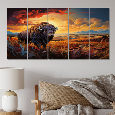 " Native American Art Bison Spirit II " 5 - Pieces