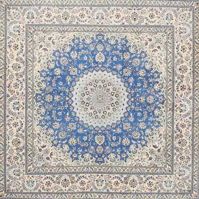 Tapis bleu/beige traditionnel Rollegem